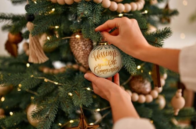 Blessing First Holy Communion Ornament, 1st Communion Gift for Granddaughter Grandson, Baptism Gifts for Girl Boys Adult, 1st Holy Communion Favors and Keepsake, Ornament for Christening Baby Shower