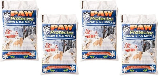 Paw Protector Pet Friendly Ice Melt (Four 20 LB Bags) - Our Driveway and Sidewalk Deicer Will Keep Your Pets and Children Safe in The Harshest of Conditions
