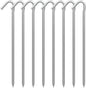 AAGUT 8 Pack Metal Camping Tent Stakes 9 Inch Yard Stakes for Inflatables Heavy Duty Tent Pegs Steel Hooked Ground Stakes for Outdoor Christmas Decorations, Garden Edging Tarp Stakes for Ground