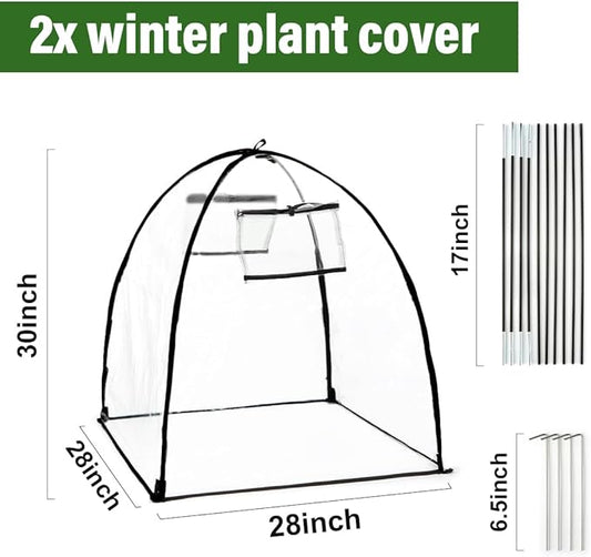 Plant Covers Freeze Protection, Outdoor Garden Frost Cover, Plant Covers from Animals, garden cloches for plants, Reusable Shrub Small Greenhouse, Potted Fruit Pest Protector Large(Transparent,2-Pack)