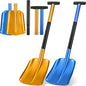 Gisafai 2 Pcs 34'' Detachable Emergency Snow Shovel for Car Aluminum Extendable Collapsible Snow Shovel Emergency Car Cleaning Equipment Suitable for Truck SUV Van Camp Outdoor (Blue,Gold)