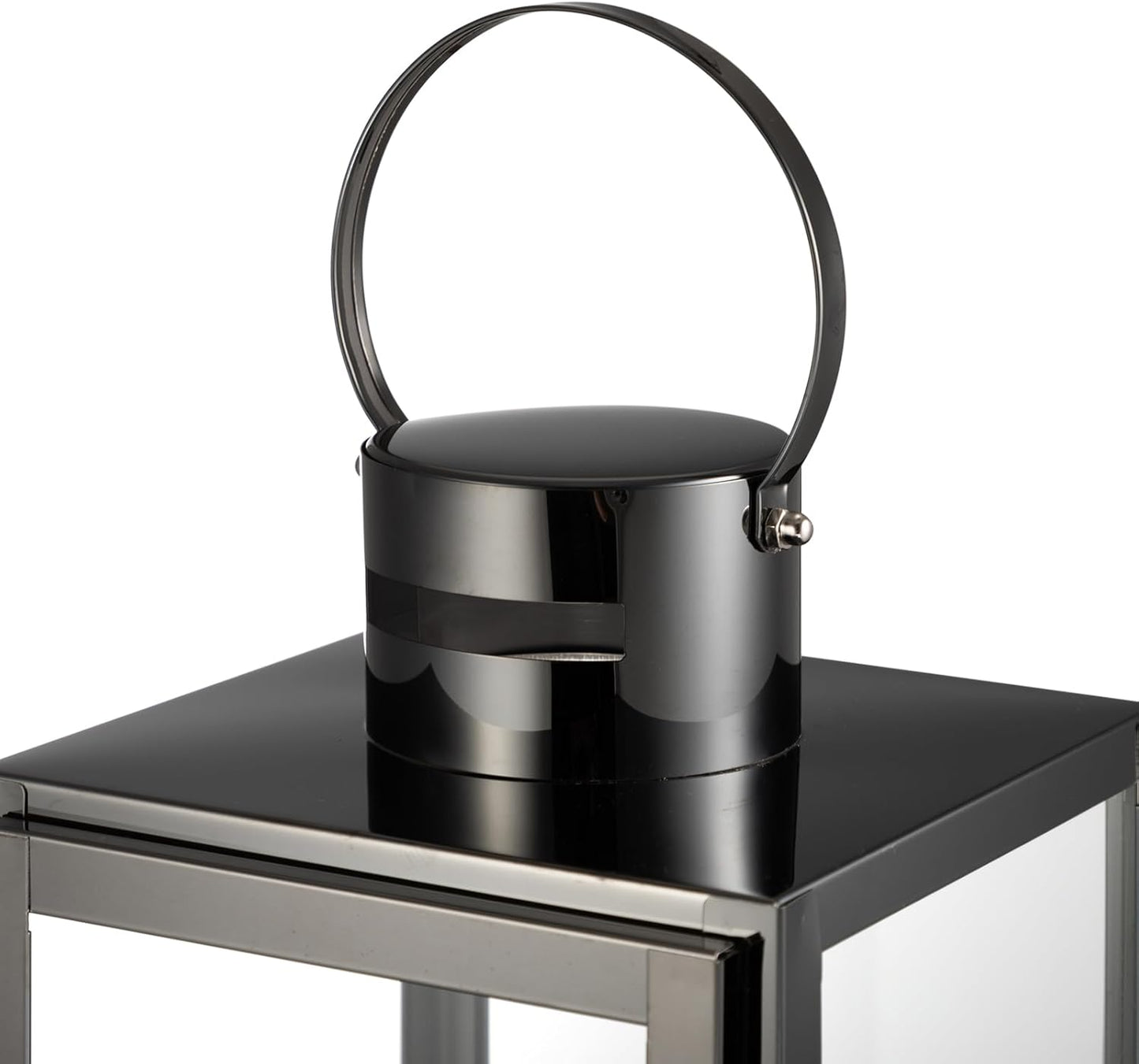 Matico Stainless Decorative Candle Lantern Set of 3, Hanging Decor Hurricane Lantern Candle Holder for Festival Ceremony Home Decor, Both Indoor & Outdoor Use, Black