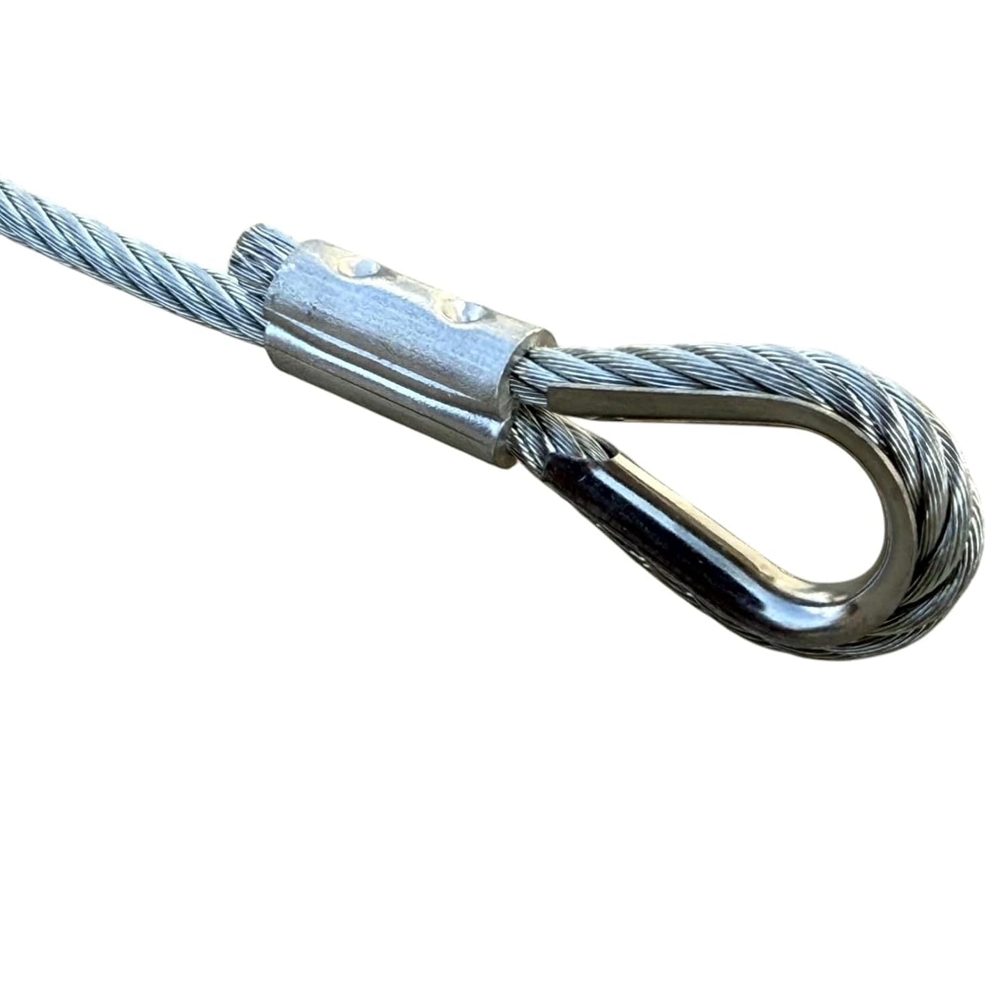 Sandbaggy 3/16" x 50 ft Galvanized Braided Steel Cable w/Looped End (7x19 Wire Rope) (25, Silver, 3/16" x 50 ft)