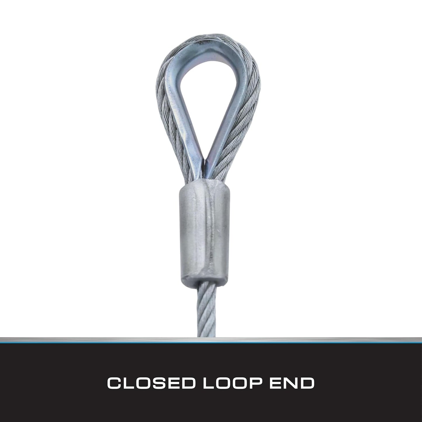 Tie Down 7x19 Aircraft Cable - Steel Cable with Loops - Deck/Zip Line/Tow/Hanging Wire - 5/32" x 46 ft with Loop
