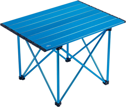 iClimb Ultralight Compact Camping Folding Table with Carry Bag (Reinforced Blue - L)