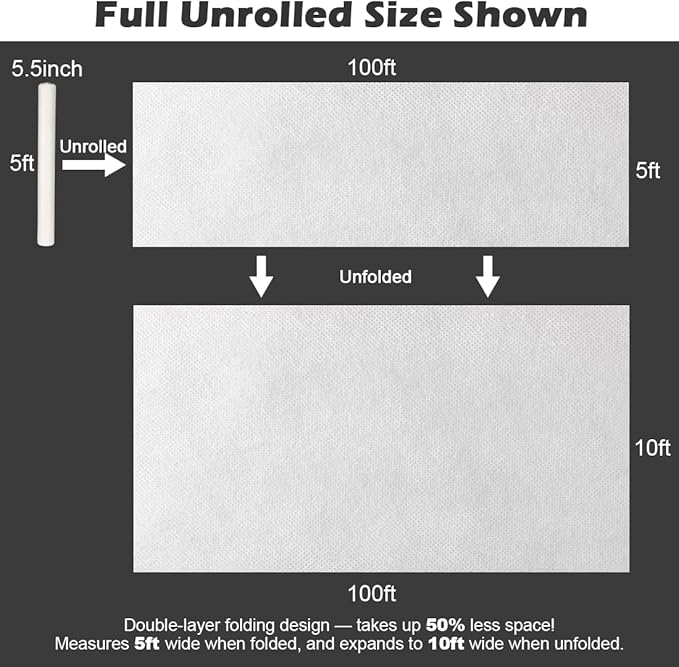 BTPLASTIK Frost Protection Covers for Outdoor Plants 10 x 100Ft, Winter Plant Blankets Freeze Cloths, Folded Rolling Plant Covers Freeze Protection for Raised Beds, Fruit Trees & Shrubs