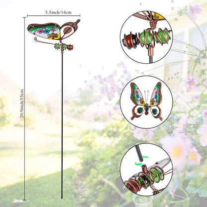 3 Pack Butterfly Decorative Garden Stakes,Outdoor Decorations Metal Yard Art Garden Stakes for Patio Yard Porch Decor