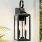 19" Large Outdoor Wall Light - Black Outside Wall Mounted Light Fixture with Gold Trim, Exterior Farmhouse Wall Sconce Lantern, Modern Porch Lighting Exterior Lamp for House 2-Light