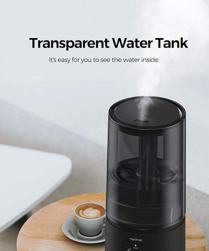 raydrop Humidifiers for Bedroom, raydrop Cool Mist Humidifiers for Babies, 1.0L Quiet Ultrasonic Humidifier, Space-Saving, Filterless, Auto Shut Off - (0.26 Gallon, US 110V)