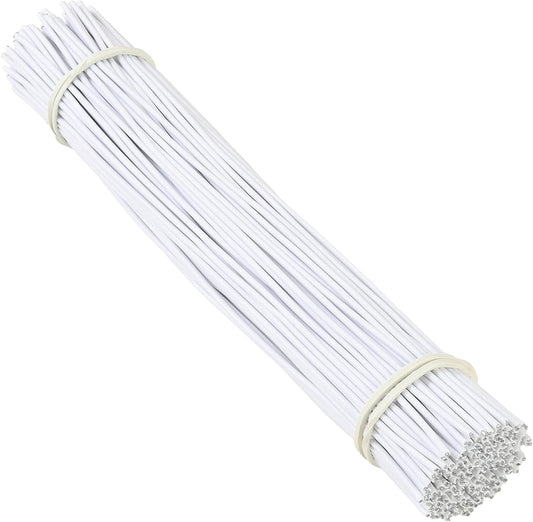 200 Pcs 6 inch Garden Twist Tie, Round Plastic Twist Ties for Plants, Vines and Wrapping Cords or Christmas Tree Gardening Plants Growth and Care, Office Home Cable Organization (White)
