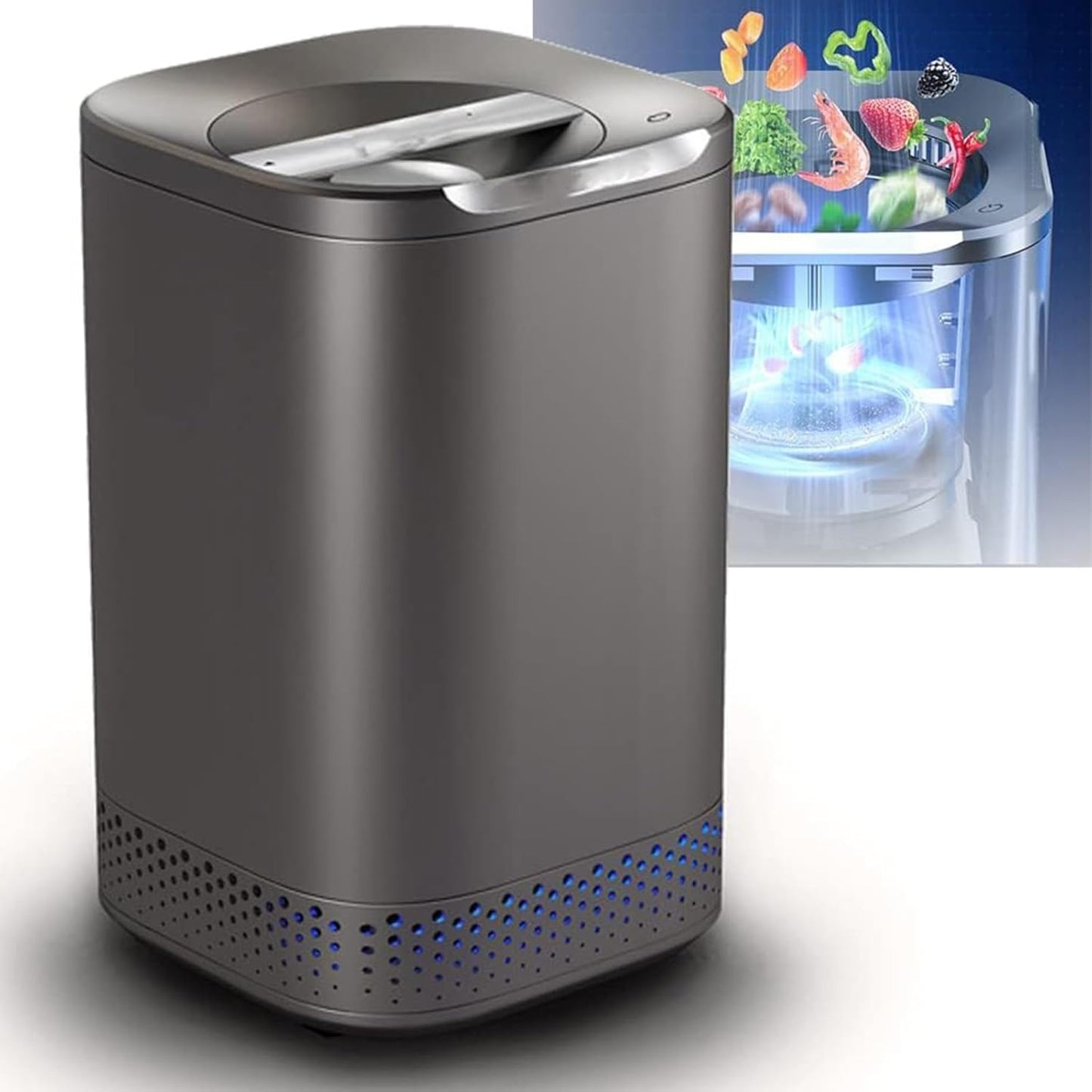 Electric Kitchen Composter,Smart Waste Kitchen Composter,Home Composting Bin,Countertop Automatic Food Waste Cycler with 2.5L Capacity,Turn Garbage to Compost with Single Button,220V