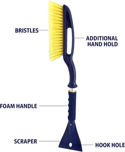 Michelin Snow Brush for Car Windshield (Pack of 2) – 25" Heavy Duty Snow Remover with Ice Scraper, Ergonomic Foam Grip, Power Scraping Handle, Lightweight Aluminum Shaft for Car, SUV, Truck, Van