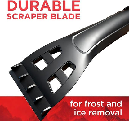 Ice Scraper and Snow Brush for Car, Lightweight 7" Brush Head & 33.5" Extendable Handle for Quick Windshield and Window Cleaning on SUV, Truck, Auto(Red)