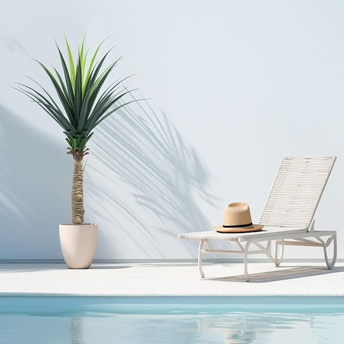 AnTing Artificial Agave Snake Plant 5FT, Fake Plant Indoor with Pot, 60IN Faux Plant Home Office Garden Hotel Decor Gift(1Pack), AT-LSL5FT-1