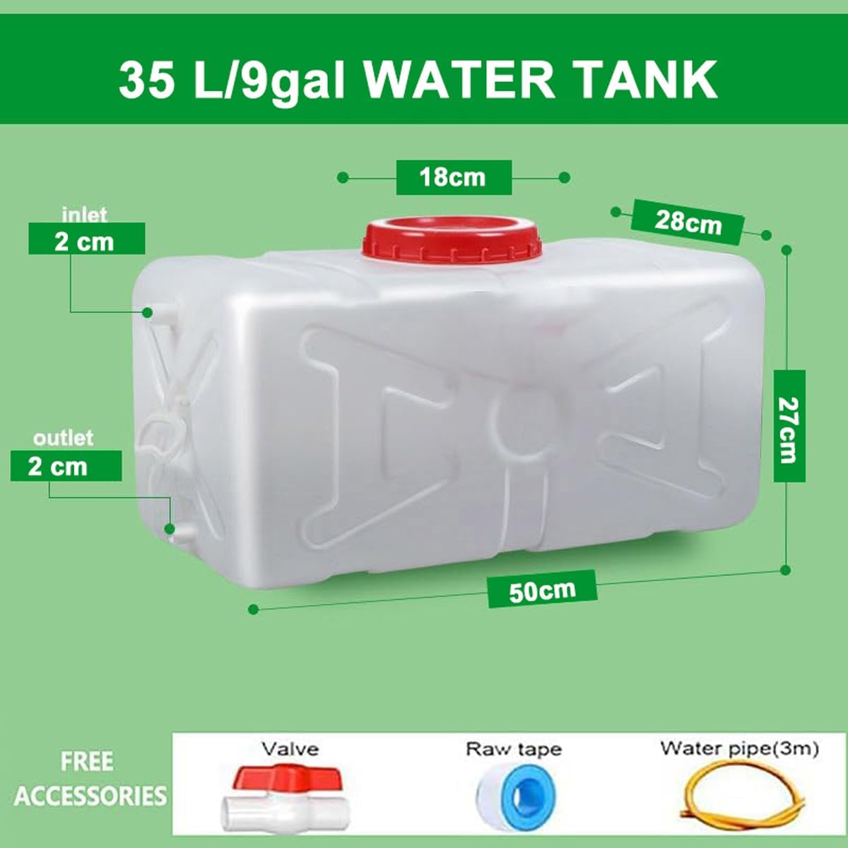 Water Storage Tank for Camping, Plastic Water Containers with Spigot for Emergency Water Storage Household Outdoor Camping Hiking Self-Driving Tour(Size:35L/9gallon)