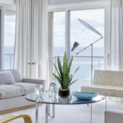 Bird Fiy Artificial Snake Plant 22.5" Faux Agave Fake Sansevieria Artificial Potted Plants for Indoor and Outdoor Home Office Décor