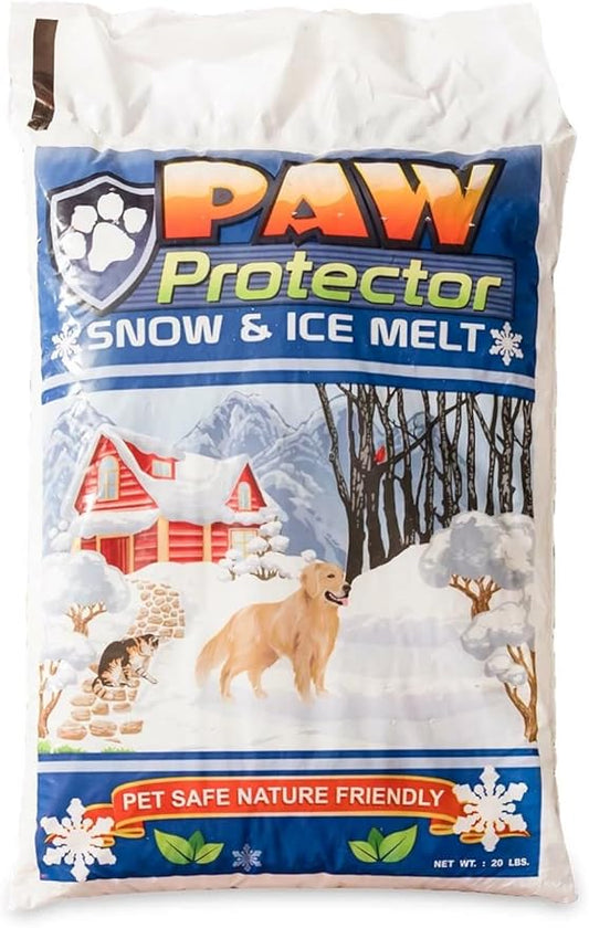 Paw Protector Pet Friendly Ice Melt 20 LB Bag - Our Driveway and Sidewalk Deicer Will Keep Your Pets and Children Safe in The Harshest of Conditions