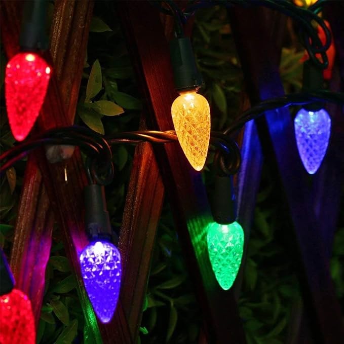Battery Operated String Lights - 18ft 50 LED C6 String Lights Christmas Lights Battery Powered String Lights for Indoor Outdoor Christmas Tree Wreath Party Decoration, Waterproof, Multicolor