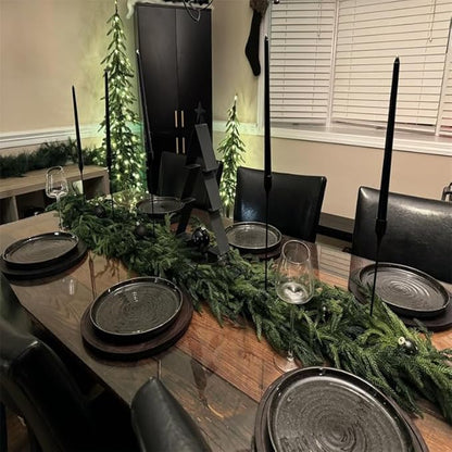 2Pcs 6FT Christmas Norfolk Pine Garlands,Real Touch Garland, Faux Greenery Garland for Fireplace Mantle Indoor Outdoor Holiday Party Home Decor（2-Pack）