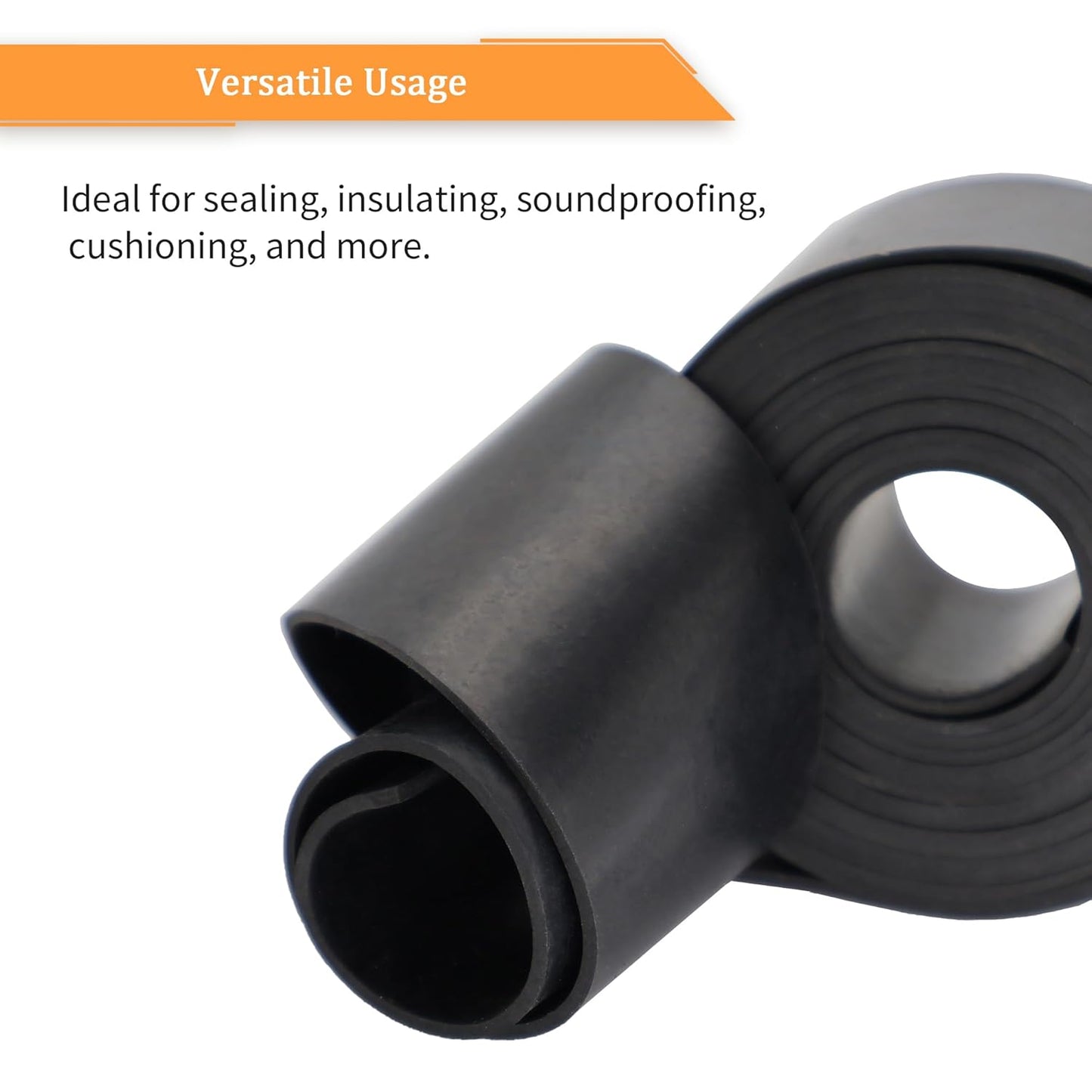 DOBTIM Solid Neoprene Rubber Strips 1/8 (.125)" Thick X 4" Wide X 5' Long, Rubber Strips Use for Gaskets, Sealing, Bumpers, Protection, Abrasion, Warehouse Flooring