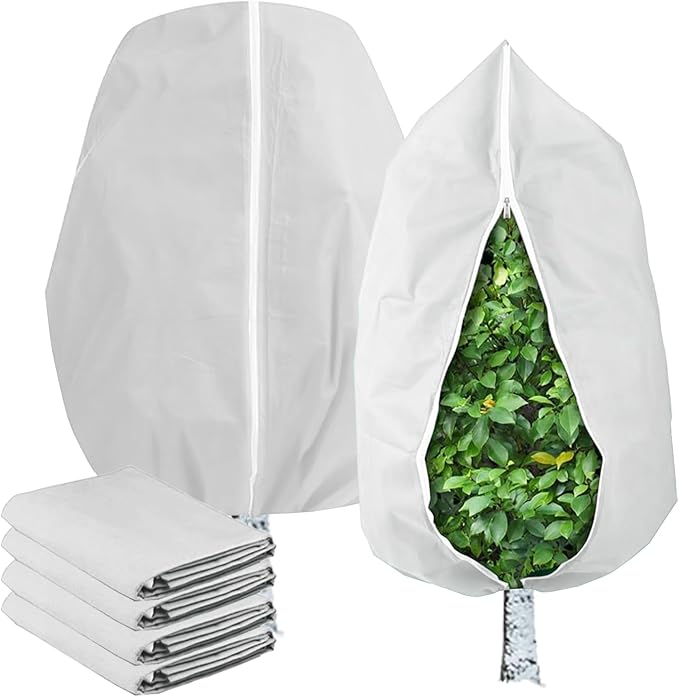 Plant Covers Freeze Protection 23.6"W x 31.5"H-4 Packs Frost Cloth/Frost Blankets for Outdoor Plants,White Patio Winterizing Plant Covers, Plant Freeze Protection Cover,Insulated Plant Protectors