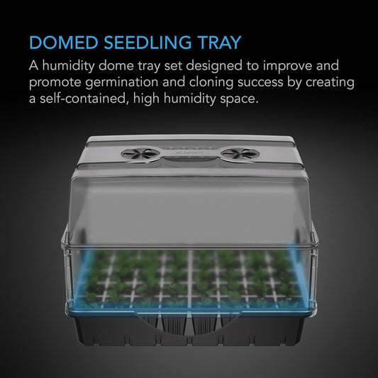 AC Infinity Humidity Dome, Heavy-Duty Germination Kit with 3 mm Thick Dome, Sturdy Drip Tray, 5x8 Cell Seedling Tray, and Vented Height Extension Panels, for Seed Starting, Propagation, Cloning Plants