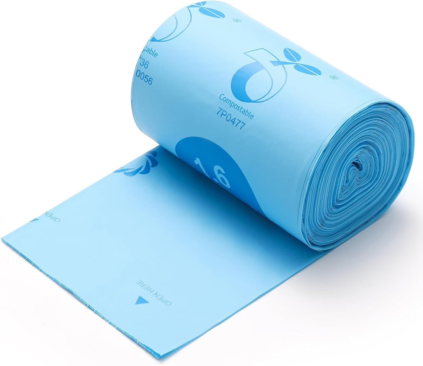 Airthereal Compostable Trash Bags, Kitchen Food Scrap Waste Compostable Trash Bags for R500 Revive Electric Kitchen Composter, OK Compost Home and TUV Certified (1.6 Gallon, 150 Count, Blue)