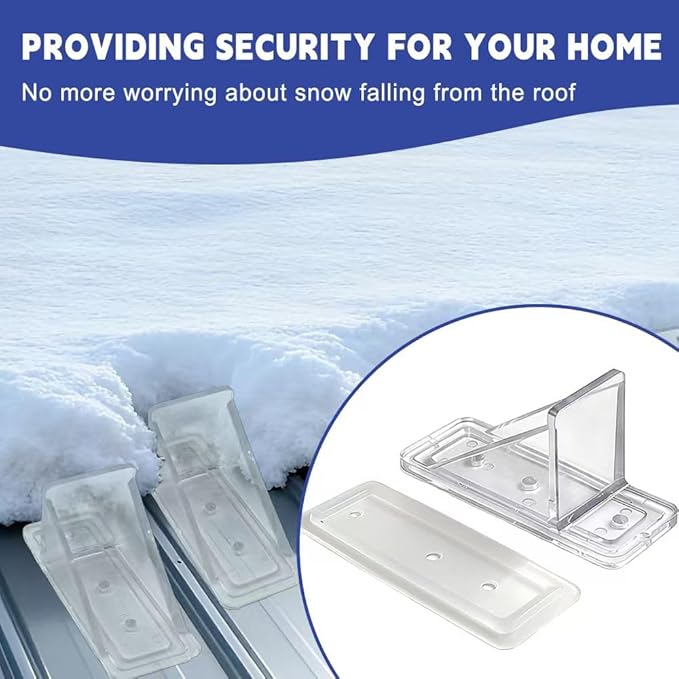 50 Pack Snow Guards for Metal Roofs, Snow Stops for Metal Roofs, Prevent Sliding Ice Snow Stop Buildup with Gasket and Screws, Metal and Steel Roofs Winter Supplies