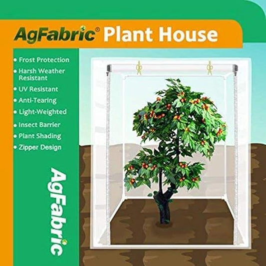 Agfabric Plant Covers Freeze Protection with Zipper 0.9oz 135"x120"x48" Shrub Cover Winter Tree Jacket for Frost Protection&Season Extension,White,2 Pack