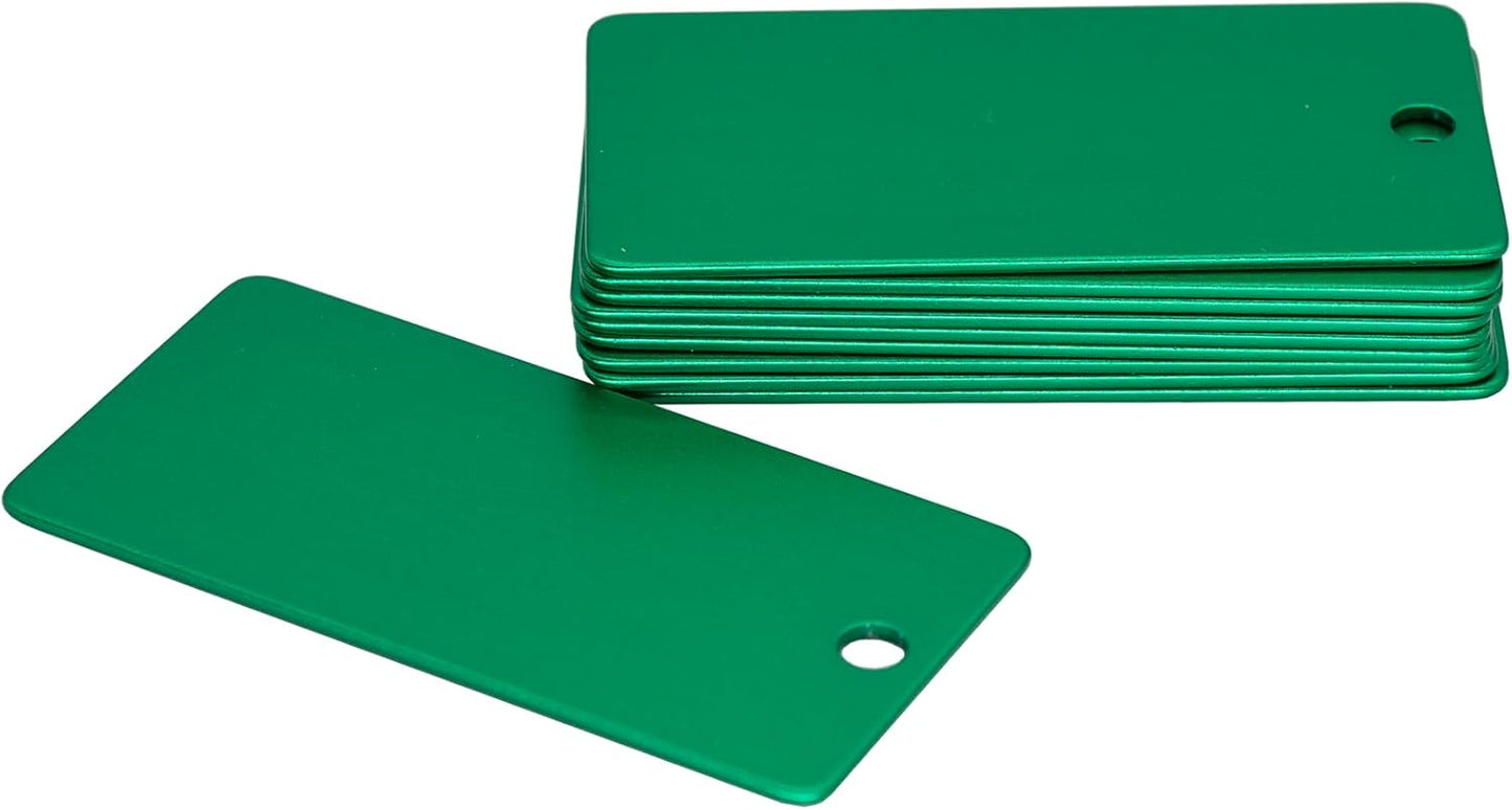 StayMax Anodized Aluminum Engraving Blanks 1x2 Inch 50 Pack (Green)