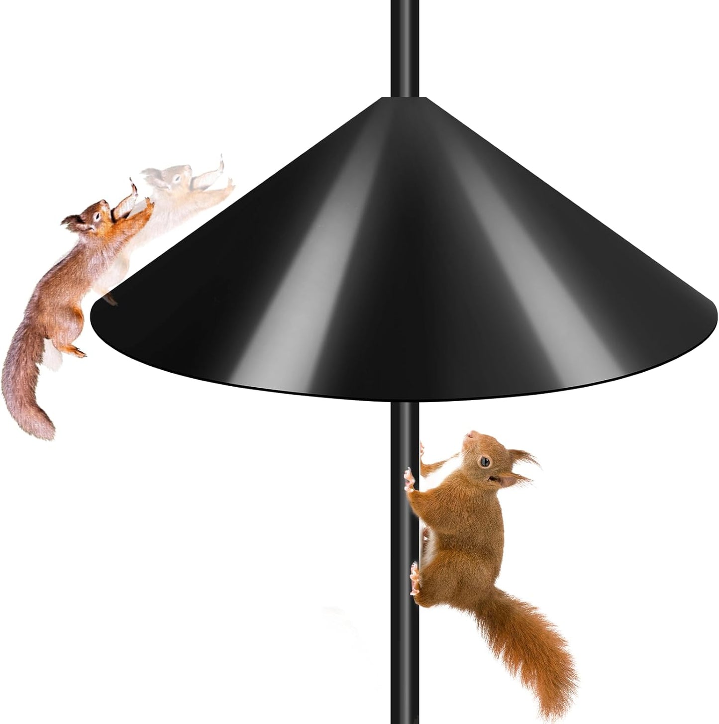 Gtongoko 19 Inch Squirrel Baffle for Bird Feeder Pole Squirrel Guards for Shepherds Hook Stopper for Bird Feeders Black 1 Pack