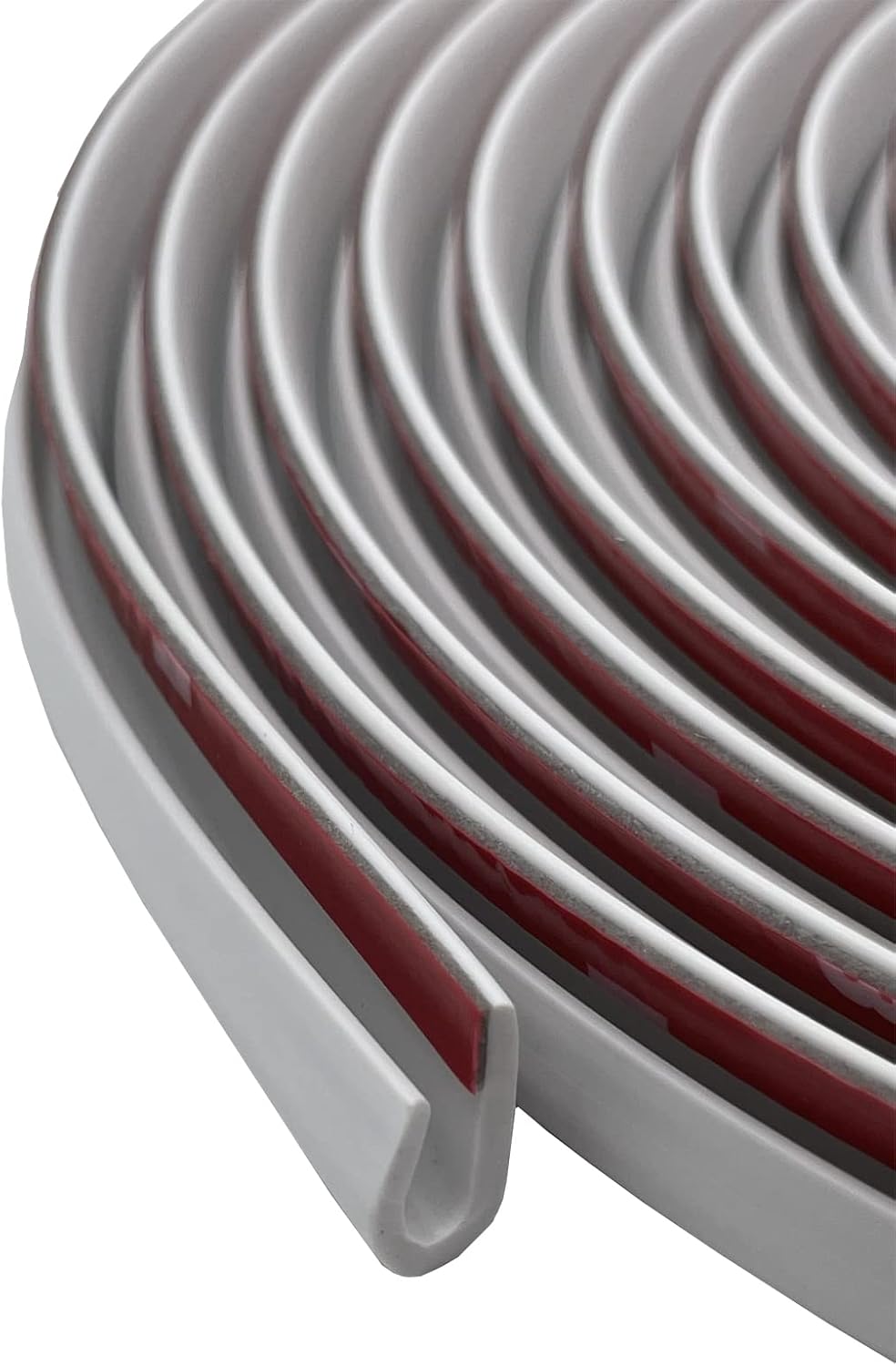 Edge Trim Self Adhesive Rubber U Channel Edge Trim Metal Edge Protection Guard for Most Car Doors, Hatches, Table Corners, Panels (5Ft, White)
