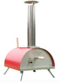 Le Peppe Portable Wood-Fired 12in Pizza Oven - Up to 900 Degrees in Minutes - Wood Chunks, Chips, Pellets and Charcoal - Double-Walled Steel with Fire Blanket Insulation - Red