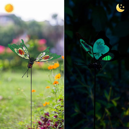 Butterfly Garden Stakes Decorative 3 Pack Yard Decorations Outdoor,Butterflies Garden Kit Glow in The Dark Metal Yard Art Patio Spring Outdoor Decor