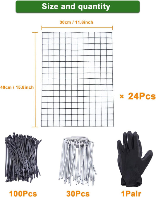 24Pcs Plant Protectors from Animals - Plant Cages for Outdoor Plants 11.8"x15.8" Metal Mesh Garden Protector for Flowers, Vegetables, to Stop Rabbits, Chickens and Squirrels
