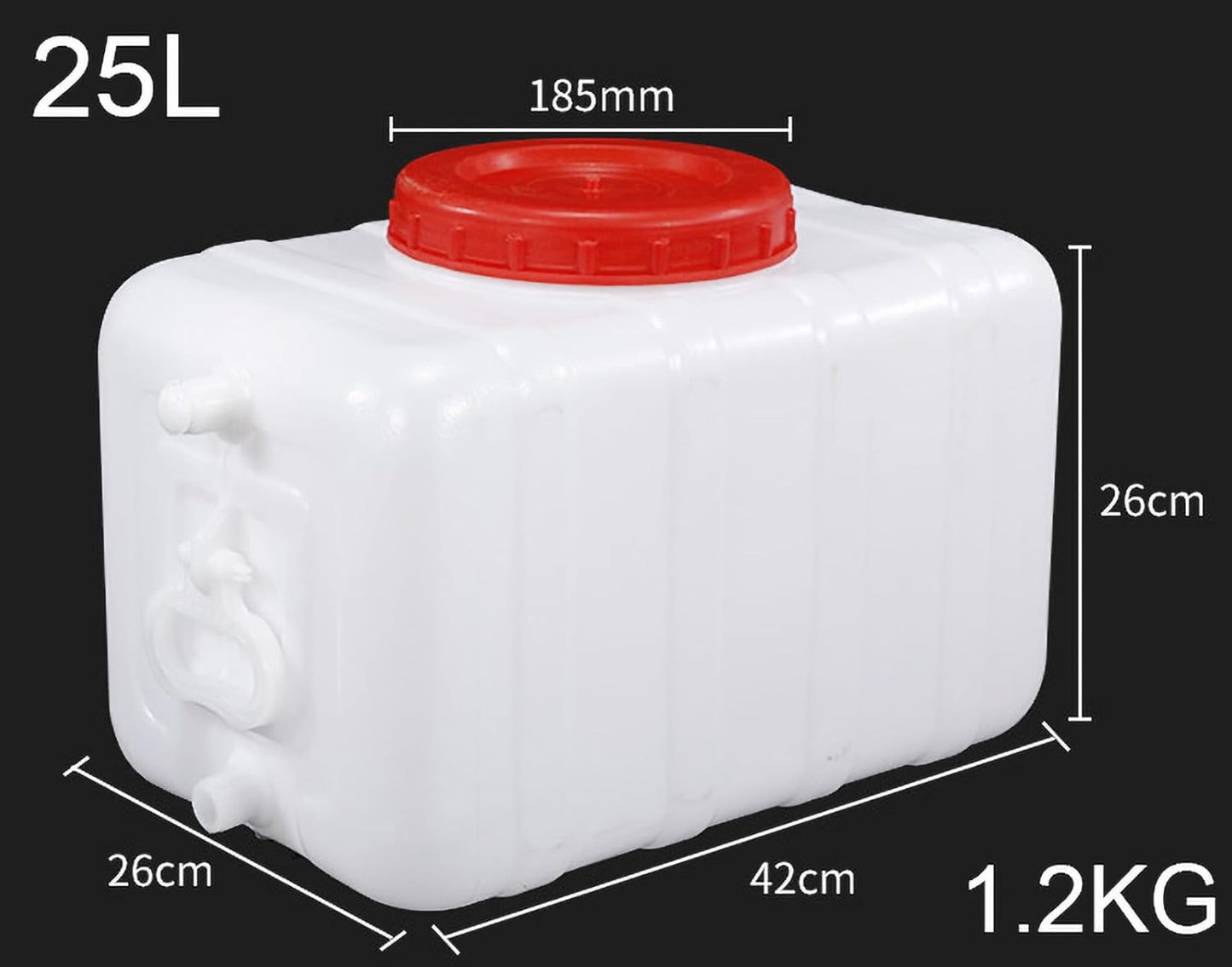Water Tank Thick Water Containers Plastic Water Tank Water Storage Containers Outdoor Portable Hand Bucket Camping Hiking(Size:25L)