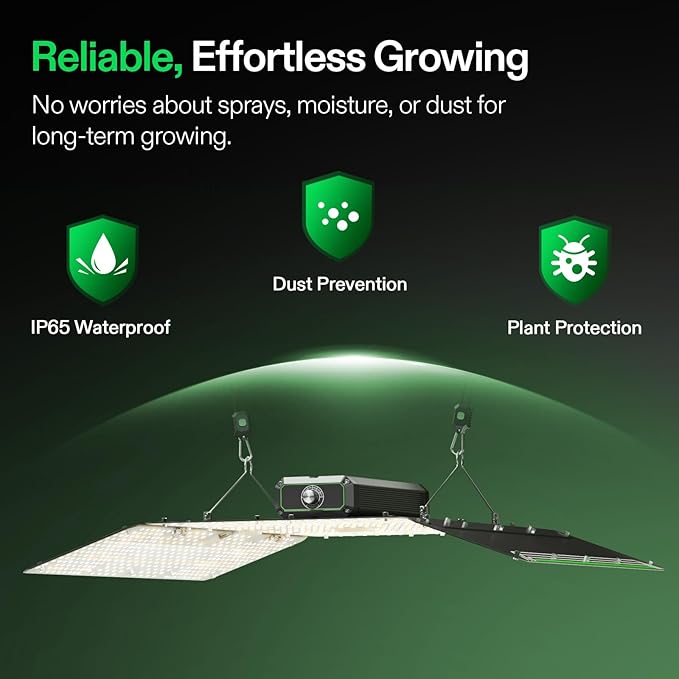 VIVOSUN LumaLight 400W LED Grow Light, Full Spectrum Plant Light, Smart Dimmable & High PPFD for Indoor Plants Seedling Vegetables Bloom, Fits 4×4/5×5 Grow Tents