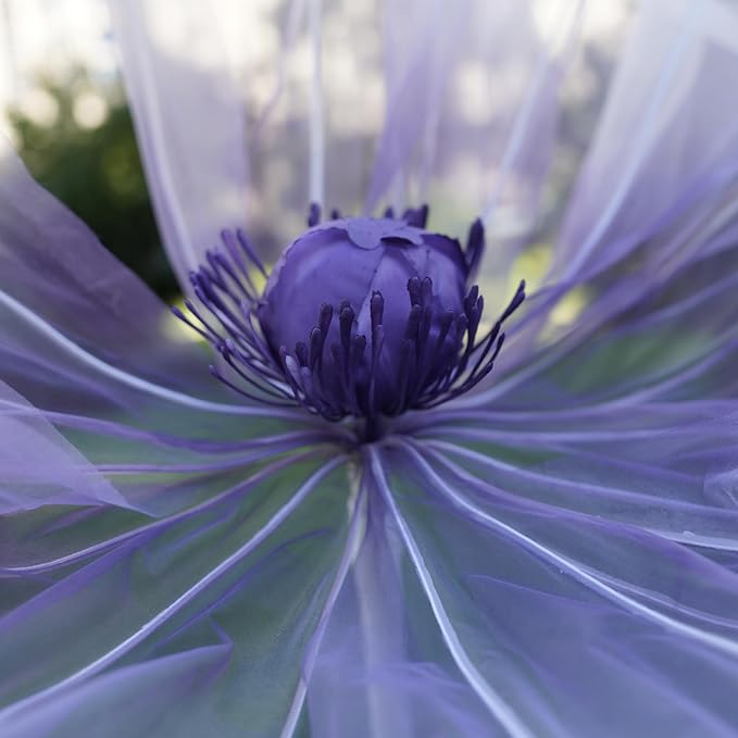 Giant Flowers for Decoration,3-Head Large Artificial Silk Flower with Standing Stems and Base for Party Banquet Wedding Reception Background Decor Home Decor (Purple Gradient)