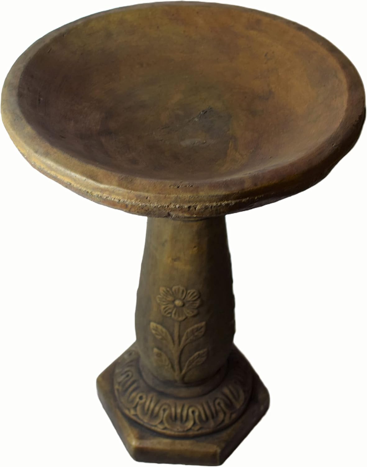 Solid Rock Stoneworks Daisy Pool Birdbath- 26" Tall x 19" Dia- Espresso