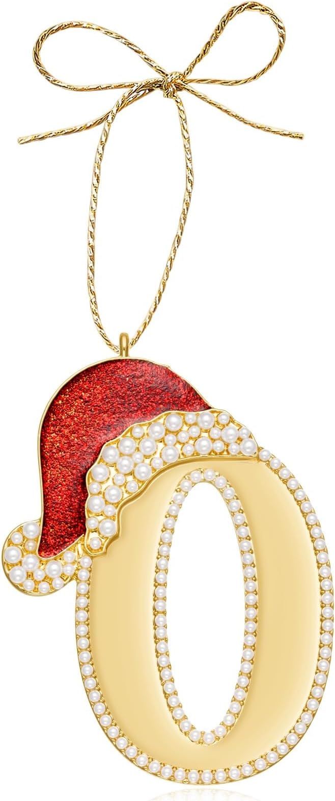 2025 Christmas Initial Ornaments, Letter O Ornaments for Christmas Tree, Red Hat Xmas Ornament for Mother Best Friends Sister Wife|O-Letter Ornament