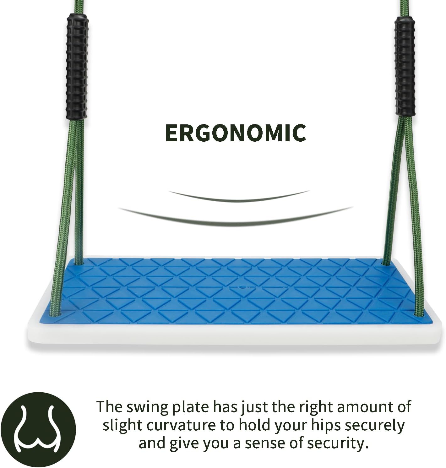 Heavy Duty Swing Seat Non-Slip with Tree Rope Adjustable Swing Set Accessories Replacement for Kids Outdoor Backyard Playground Jungle Gym(Blue)