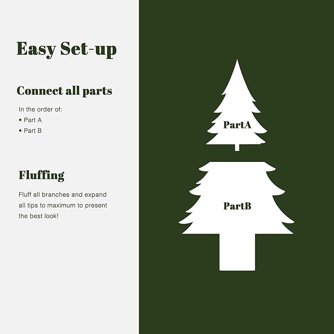 LuxenHome 4FT Potted Christmas Tree, Prelit Small Christmas Trees with 100 Warm White LED Lights, Slim Faux Tree Pre-lit with Black Square Base, Artificial Pine Trees for Indoor, Outdoor Holiday Decor