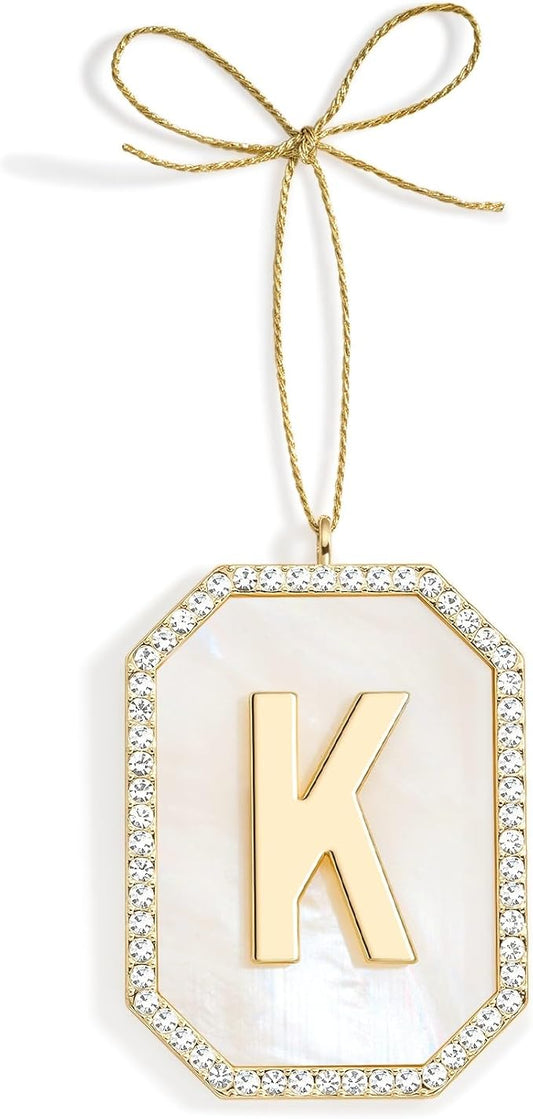 2025 Christmas Initial Ornaments, Letter K Ornaments for Christmas Tree, Hanging Ornament for Mother Best Friends Sister Wife