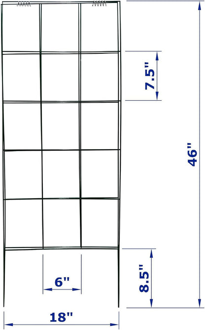 Garden Cucumber Trellis A-Frame Folding Plant Trellis 46 Inch by 18 Inch for Climbing Vegetables Flowers Green 4 Pack with Clips and Cable Ties