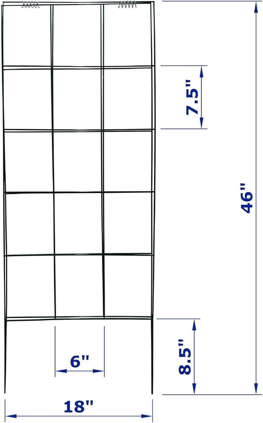 Garden Cucumber Trellis A-Frame Folding Plant Trellis 46 Inch by 18 Inch for Climbing Vegetables Flowers Green 4 Pack with Clips and Cable Ties