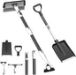 47.3" Car Snow Brush and Ice Scraper, 3-in-1 Extendable Snow Shovel with Wide Head Snow Shovel and Ice Scraper 180° Pivoting Snow Brush Head for Car Windshield, Durable Snow Remover with Foam Grip