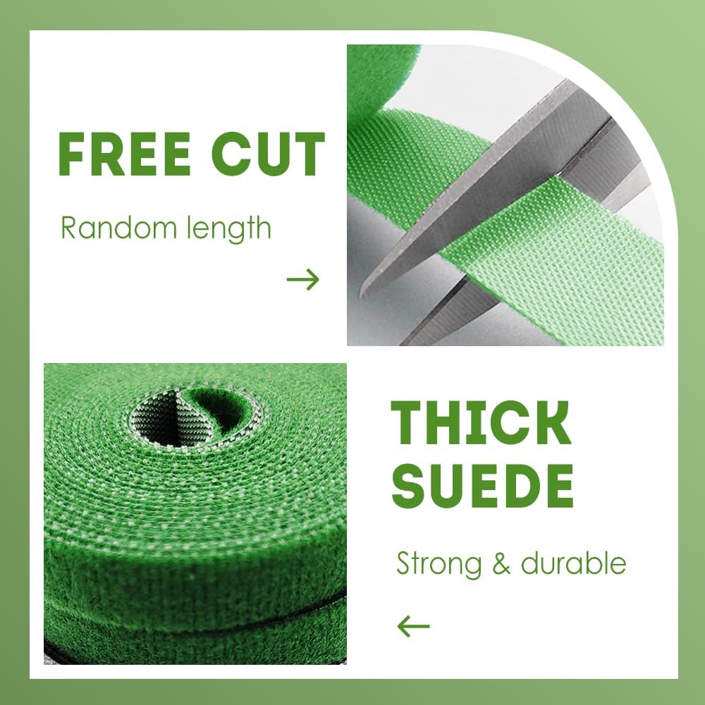 Reusable Plant Ties Tape for Climbing Plants, Garden Ties Tomato Plant Supports, Adjustable Garden Twine & Twist Ties Plant Ties for Outdoor Indoor Plants Stakes Gardening Supplies (Red, 5 Rolls)