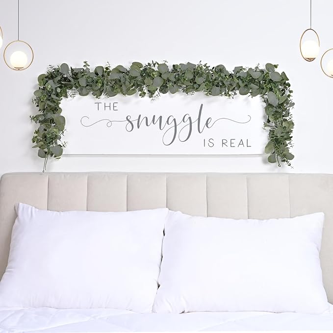 Dolicer 4 Packs 6FT Artificial Eucalyptus Garland, Faux Greenery Garland Hanging Fake Silver Dollar Eucalyptus Leaves Vines for Wedding Backdrop Arch Table Wall Party Home Decor