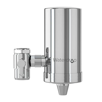 Waterdrop Water Filter for Sink Faucet, 360° Rotating Stainless Steel, NSF Certified Water Purifier for Kitchen Sink, 3 Months Long Lasting Tap Water Filter, Reduce Chlorine, 1 Filters