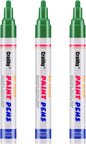 Green Paint Markers, 3 Pack Oil-Based Waterproof Quick Dry Permanent Paint Pen Set for Rocks Painting, Wood, Fabric, Plastic, Canvas, Glass, Mugs, Metal, Tire, Stone, DIY Craft